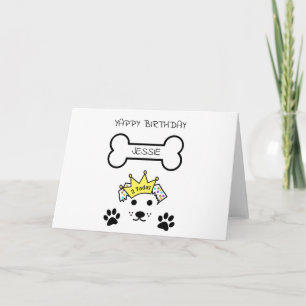 Tarjeta CUMPLEAÑOS DE YAPPY DE PERRO, nombre personalizado