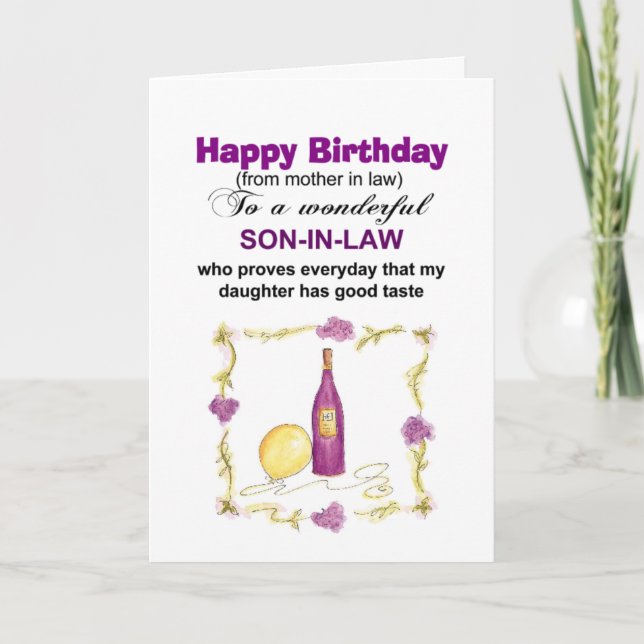 Tarjeta cumpleaños de yerno (Anverso)