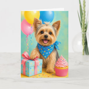Tarjeta Cumpleaños de Yorkie Lindo Cumpleaños de Yorkshire