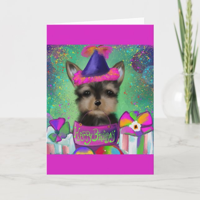 TARJETA CUMPLEAÑOS DE YORKIE POO   (Anverso)