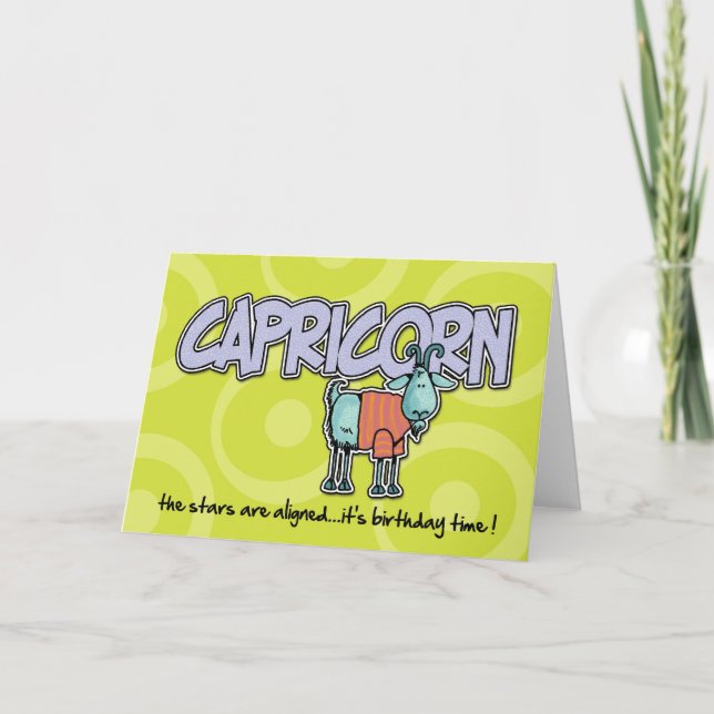 Tarjeta Cumpleaños de Zodiac - Capricornio (Anverso)