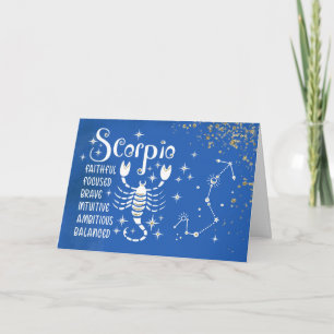 Tarjeta Cumpleaños De Zodiac Scorpio Con Constelación De R