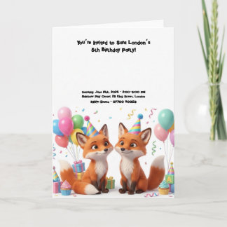 Tarjeta Cumpleaños de zorro adorable