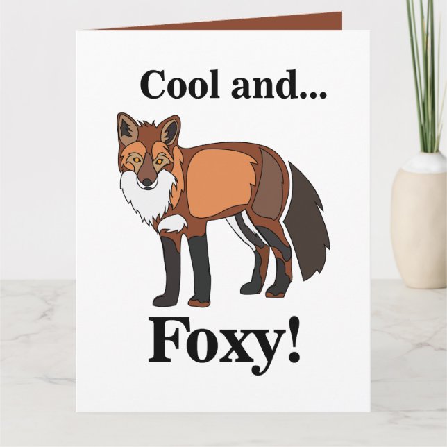 Tarjeta Cumpleaños de zorro animal fauna silvestre astuto (Anverso)