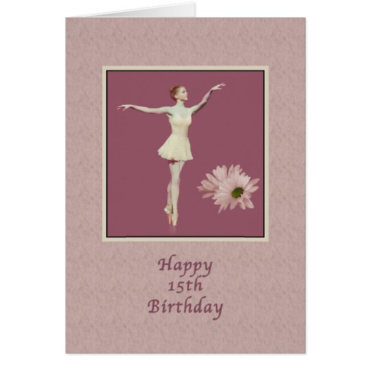 Tarjeta Cumpleaños, décimo quinto, bailarina en Pointe con