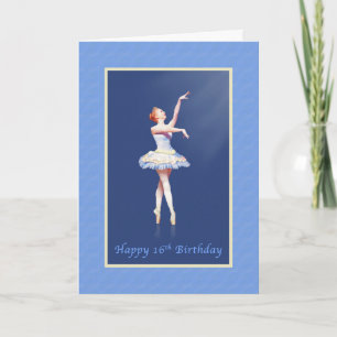 Tarjeta Cumpleaños, décimosexto, bailarina en Pointe en