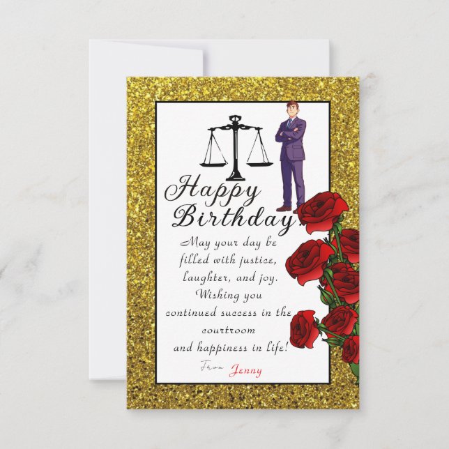 Tarjeta cumpleaños del abogado (Anverso)