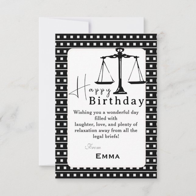 Tarjeta Cumpleaños del abogado (Anverso)