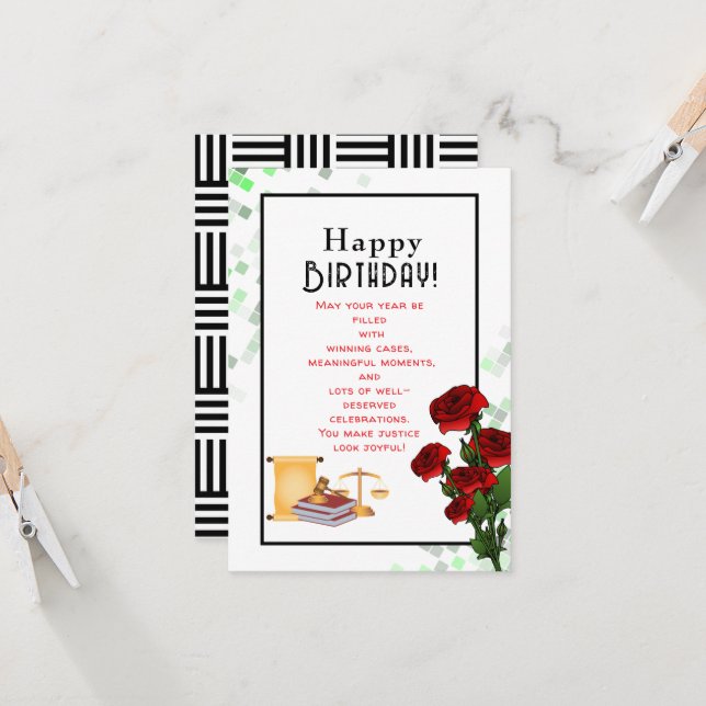 Tarjeta cumpleaños del abogado (Anverso/Reverso In Situ)