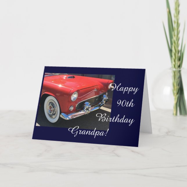 Tarjeta Cumpleaños del abuelo - Auto antiguo (Anverso)