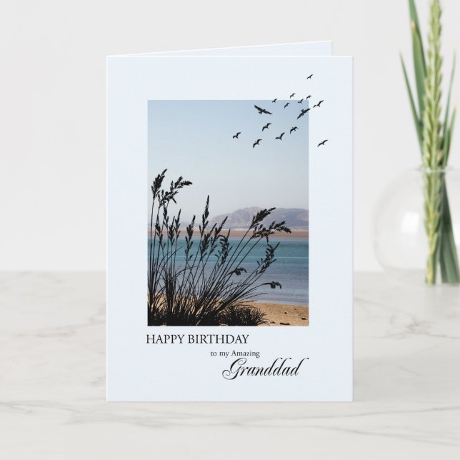 Tarjeta Cumpleaños del abuelo, escena costera (Anverso)