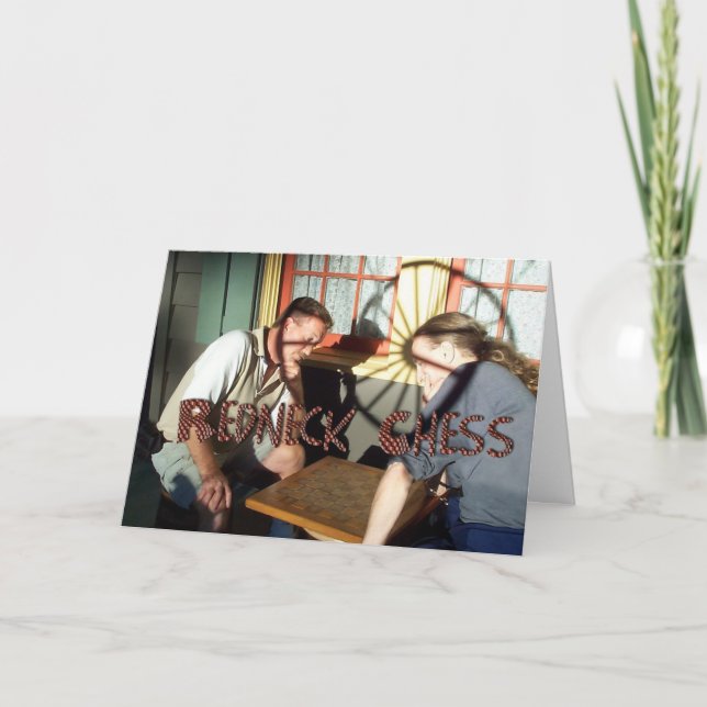 Tarjeta Cumpleaños del ajedrez de Redneck (Anverso)