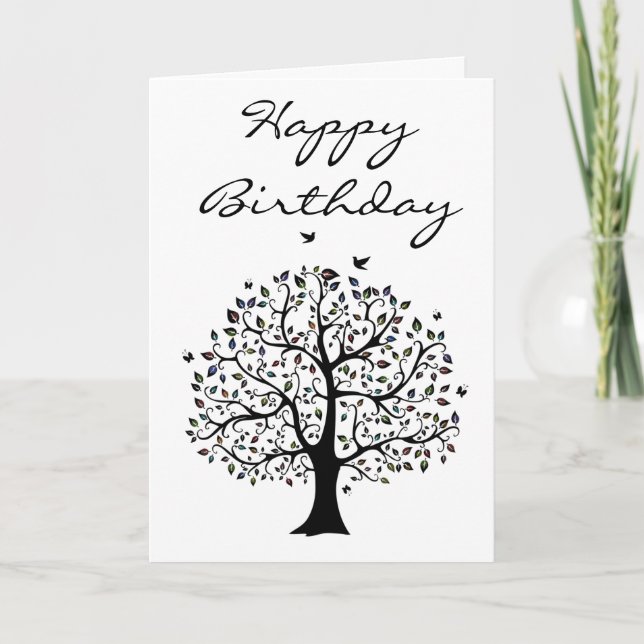 Tarjeta Cumpleaños del árbol de la vida (Anverso)
