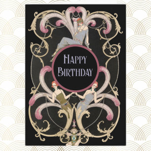 Tarjeta Cumpleaños del Art Deco festivo