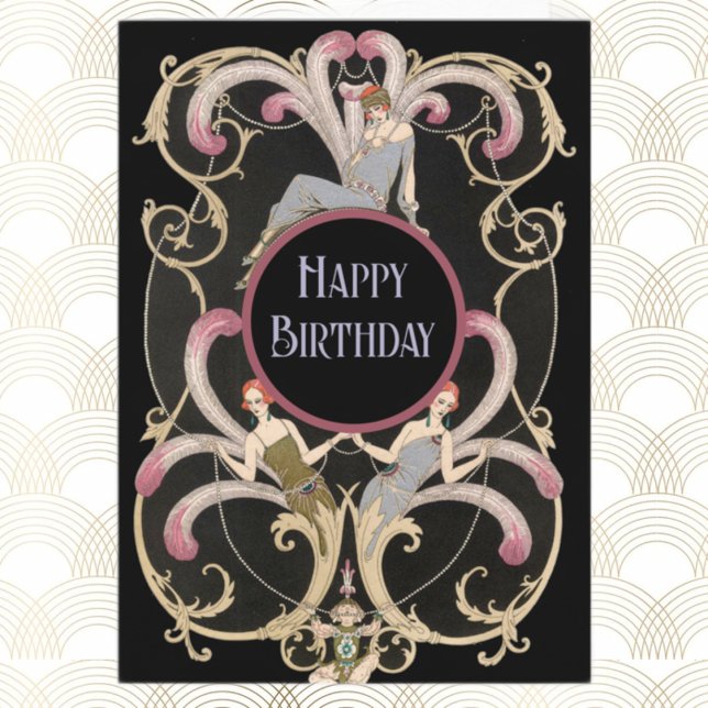 Tarjeta Cumpleaños del Art Deco festivo (Subido por el creador)