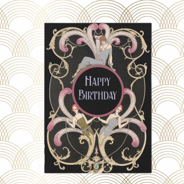 Tarjeta Cumpleaños del Art Deco festivo (Subido por el creador)