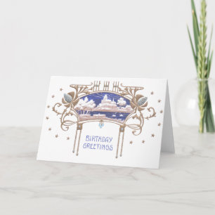 Tarjeta Cumpleaños del Art Nouveau