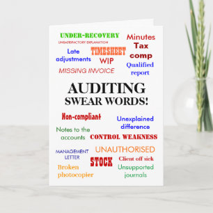 Tarjeta Cumpleaños del Auditor Auditando palabras suaves