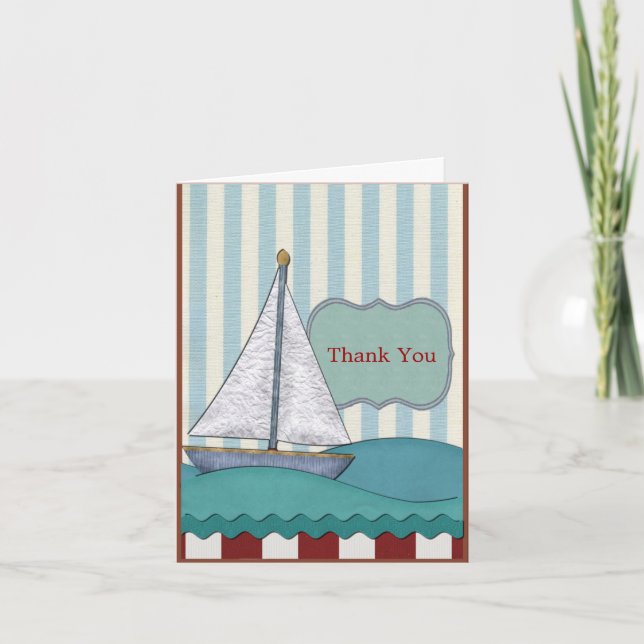 Tarjeta Cumpleaños del barco de vela (Anverso)