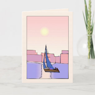 Tarjeta Cumpleaños del barco de vela