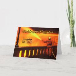 Tarjeta Cumpleaños del bombero para una celebración sorpre