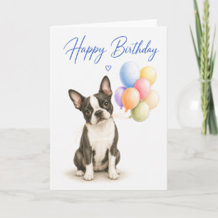 Tarjeta Cumpleaños del Boston Terrier