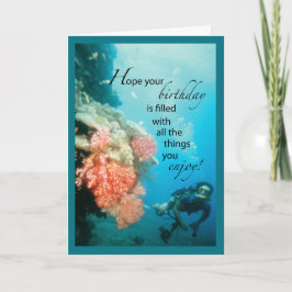 Tarjeta Cumpleaños del Buceo Scuba