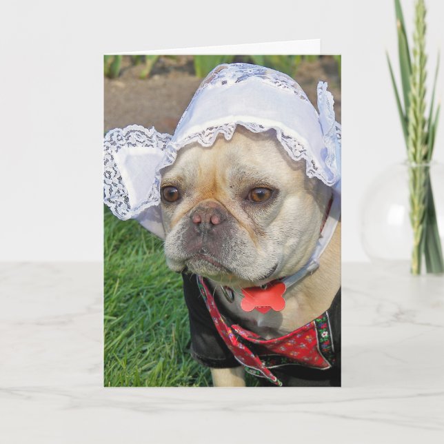 Tarjeta Cumpleaños del Bulldog francés (Anverso)