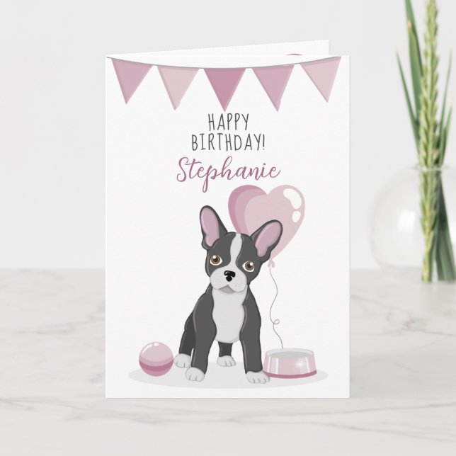 Tarjeta Cumpleaños del Bulldog francés (Anverso)