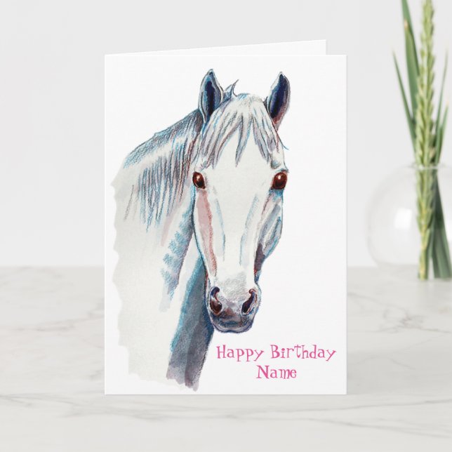 Tarjeta Cumpleaños del Caballo Blanco (Anverso)
