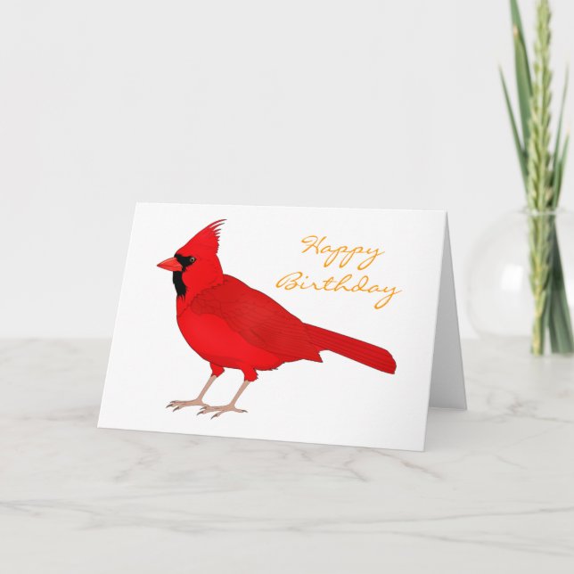 Tarjeta Cumpleaños del cardenal del clarete (Anverso)