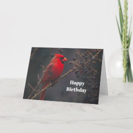 Tarjeta Cumpleaños del Cardenal Rojo de Vida Silvestre