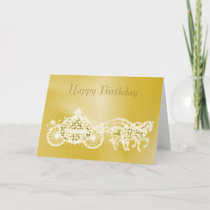 Tarjeta Cumpleaños del Carruaje y Caballos de la Princesa 