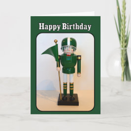 Tarjeta Cumpleaños del cascanueces del futbolista feliz