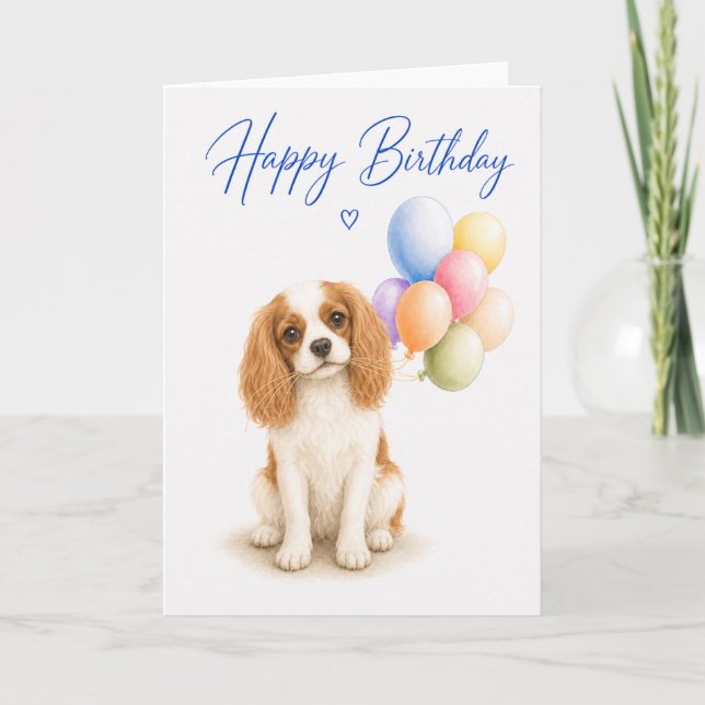 Tarjeta Cumpleaños del Cavalier King Charles (Anverso)