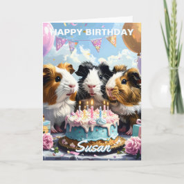 Tarjeta Cumpleaños del Cerdo de Guinea