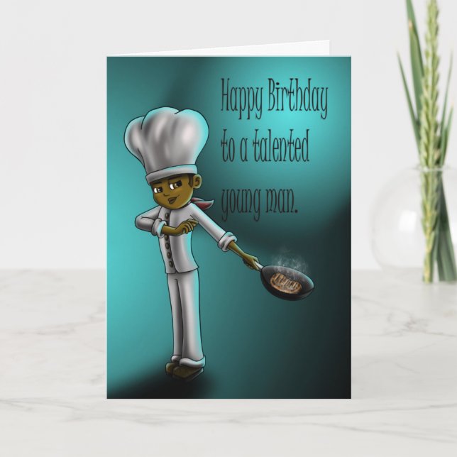 Tarjeta Cumpleaños del chef afroamericano (Anverso)