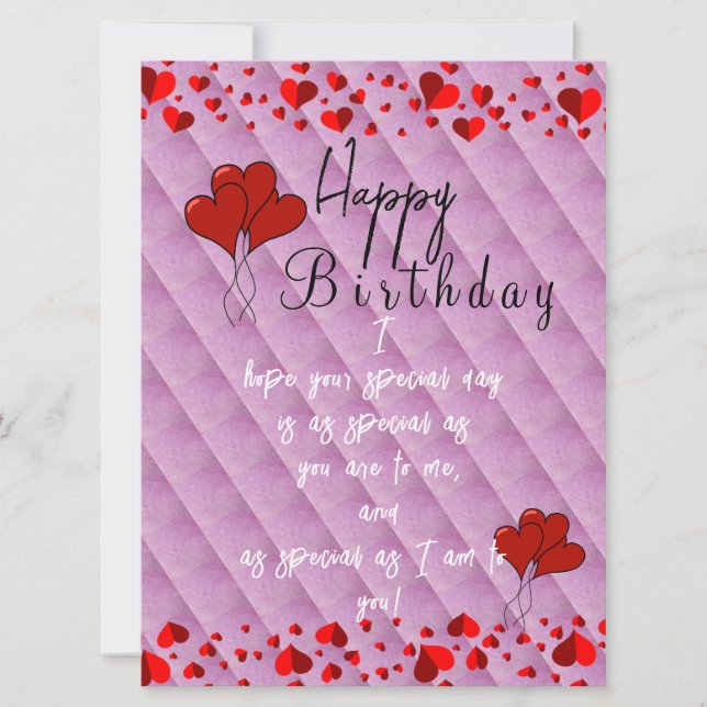 Tarjeta cumpleaños del chica (Anverso)