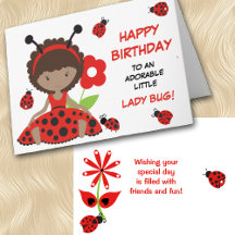 Cumpleaños del Chica Cute Red Ladybug