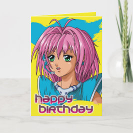 Tarjeta Cumpleaños del chica del animado