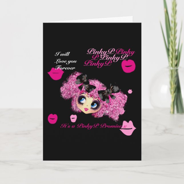 Tarjeta Cumpleaños del chica Kawaii - personalizado (Anverso)