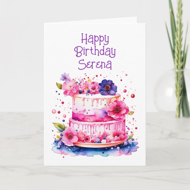 Tarjeta Cumpleaños del Chica Personalizado bonito (Anverso)