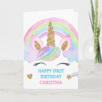 Cumpleaños del Chica Personalizado Unicorn Purpuri