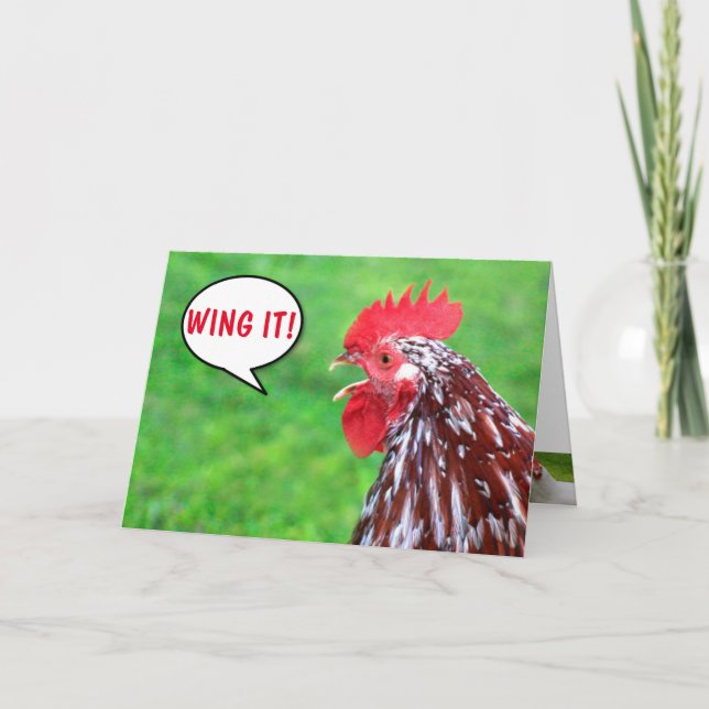 Tarjeta Cumpleaños del Chiste Rooster (Anverso)