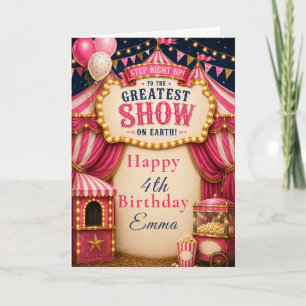Tarjeta Cumpleaños del Circo Rosa