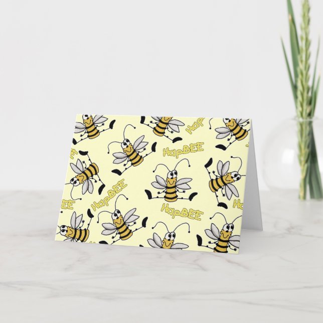 Tarjeta Cumpleaños del collage de la abeja de HapBEE (Anverso)