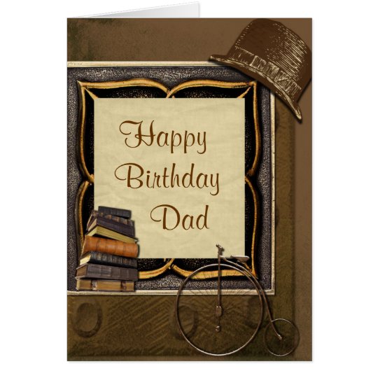 Tarjeta Cumpleaños del collage de Steampunk del vintage