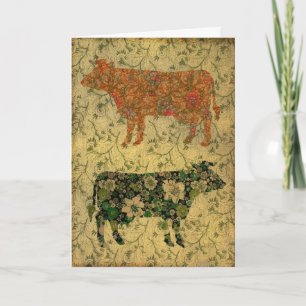 Tarjeta Cumpleaños del Collage de vacas
