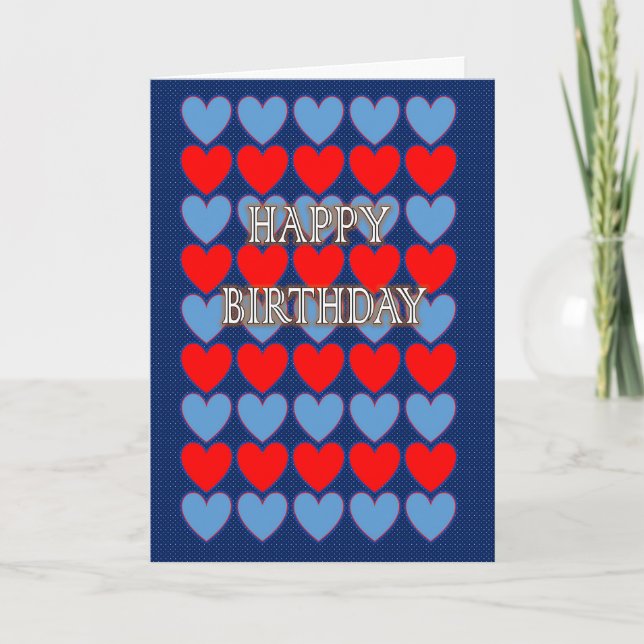 Tarjeta Cumpleaños del Corazón Colorido (Anverso)