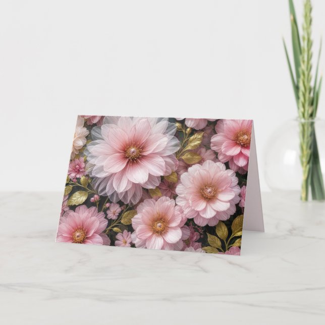 Tarjeta Cumpleaños del Cosmos Rosa (Anverso)
